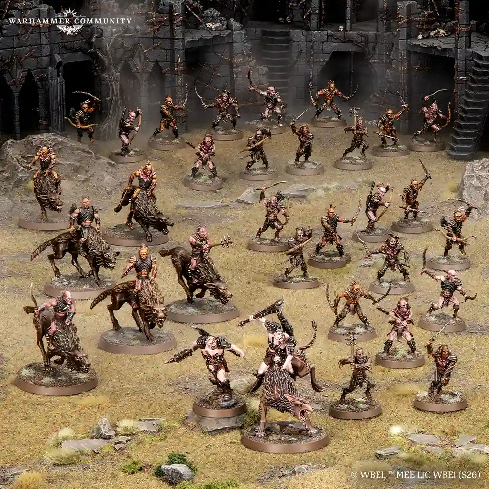 Bolg montado sobre su Huargo de Guerra liderando la horda de Orcos Cazadores de la Battlehost de Dol Guldur