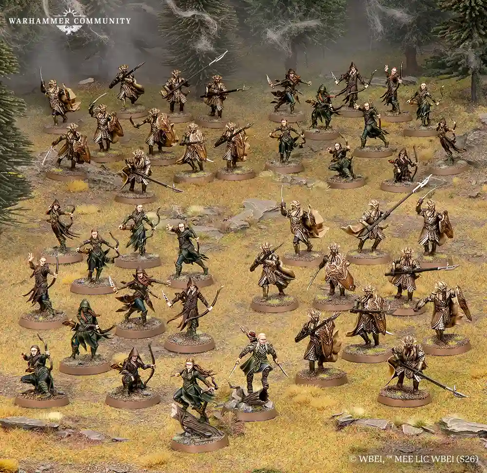Legolas y Tauriel junto a Guardias del Palacio y Montaraces de Mirkwood de la Battlehost de El Bosque Negro