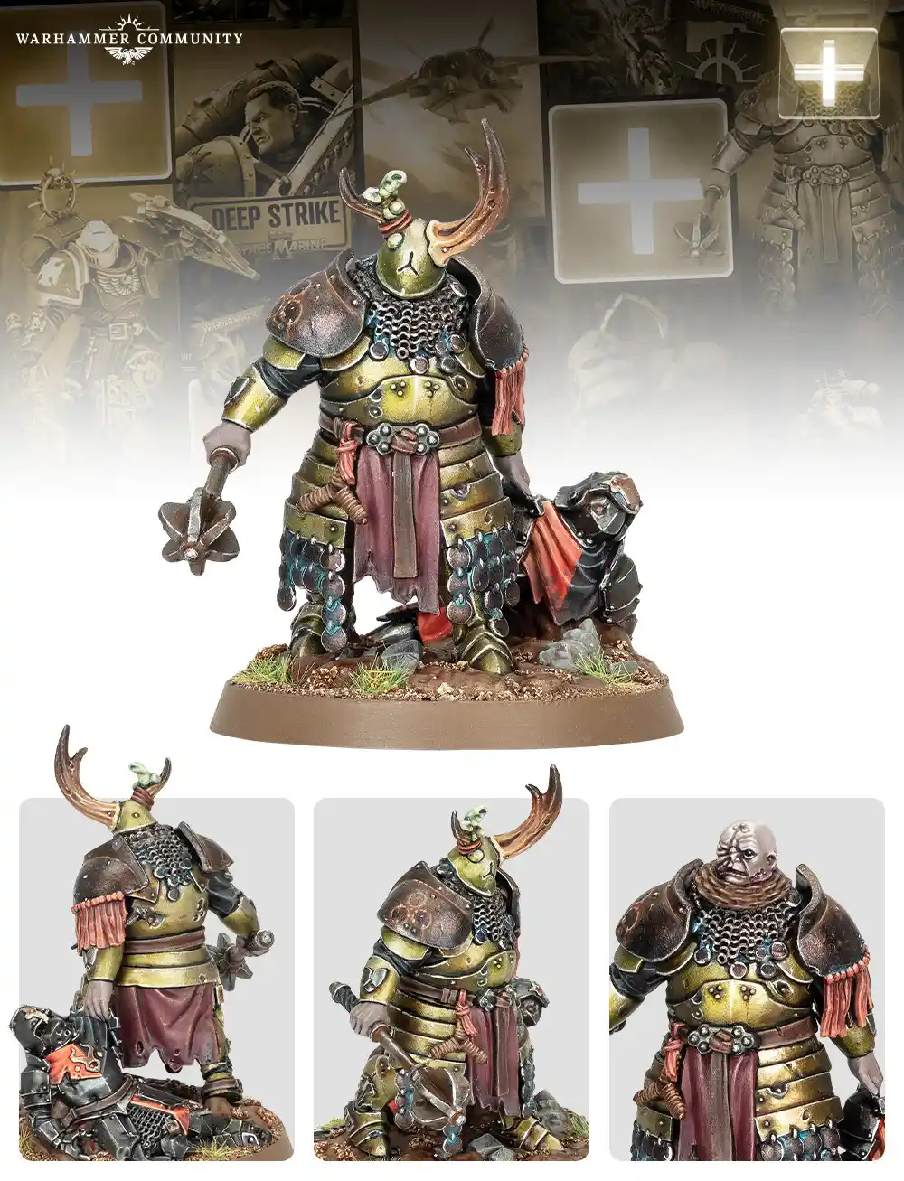 Guerrero de Nurgle arrastrando a un guerrero del gremio libre.
